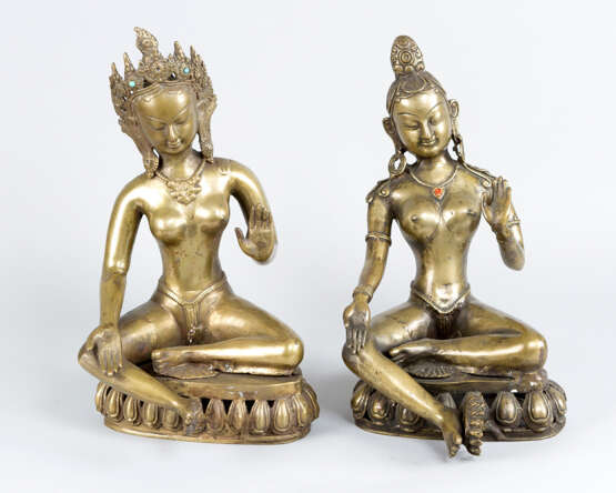 Two Asian Bronze statues - Foto 1