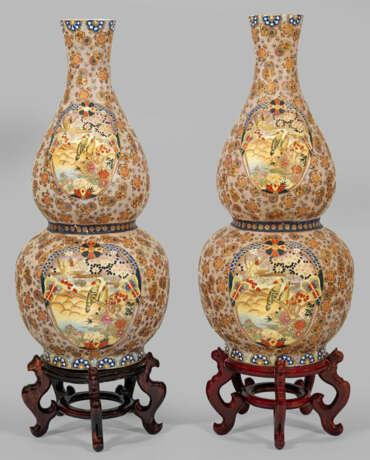 Paar monumentale Satsuma-Bodenvasen - photo 1