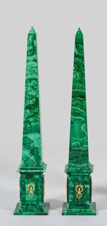 Paar repräsentative Malachit-Obelisken - photo 1