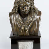 Bronze Bust, Moliere (1622-1673), wooden base with marble, 19. century - photo 1