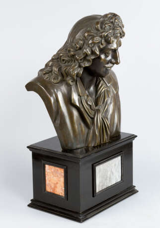 Bronze Bust, Moliere (1622-1673), wooden base with marble, 19. century - фото 3