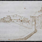 Italian 17. century, black ink on with paper, fortress by the sea - Foto 1