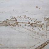 Italian 17. century, black ink on with paper, fortress by the sea - Foto 3