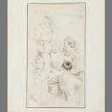 Unknown Artist 18./19.century, study, black chalk on paper, signed - Foto 1