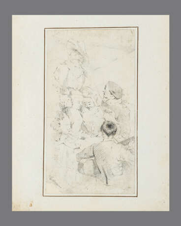 Unknown Artist 18./19.century, study, black chalk on paper, signed - Foto 1
