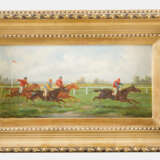 A.Stone.Horse Race, oil on wood, framed - photo 1