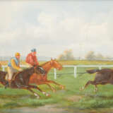 A.Stone.Horse Race, oil on wood, framed - Foto 2