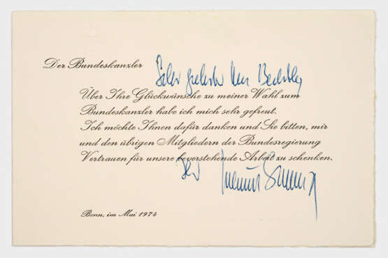 Grußkarte von Helmut Schmidt - фото 1