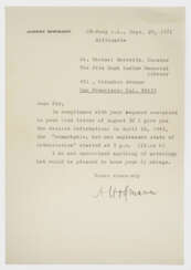 Brief von Albert Hofmann