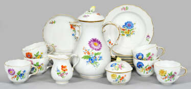 Kaffeeservice mit Dekor "Deutsche Blume"