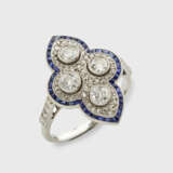 Art Nouveau-Saphir-Diamantring - photo 1
