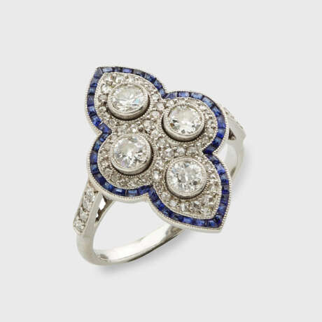 Art Nouveau-Saphir-Diamantring - photo 1 Art Nouveau-Saphir-Diamantring - photo 1