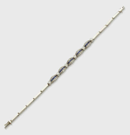 Art Déco-Diamant-Saphir-Armband - photo 1 Art Déco-Diamant-Saphir-Armband - photo 1