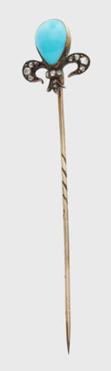 Russische Diamant-Plastronnadel mit Türkis - photo 1