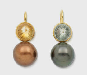 Paar extravagante Tahiti-Perlohrgehänge