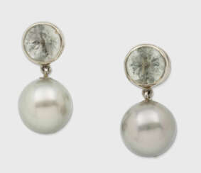 Paar dekorative Tahiti-Perlohrgehänge