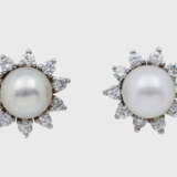 Paar Perl-Brillant-Ohrringe - Foto 1