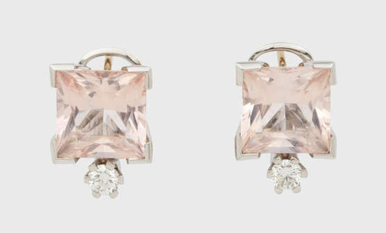 Paar elegante Kunzit-Ohrringe mit Brillanten - фото 1