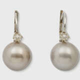 Paar klassische Tahiti-Brillant-Perlohrgehänge - photo 1