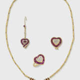 Charmantes Herz-Parure mit Rubinen - photo 1