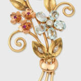 Aquamarin-Blüten-Brosche à Deux Couleurs - Foto 1