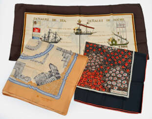 Drei Vintage-Seidentücher