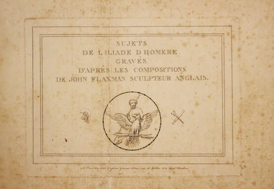John Flaxman (1755-1826 )-book Illustration , by Homer, printed on paper, original cover - photo 1