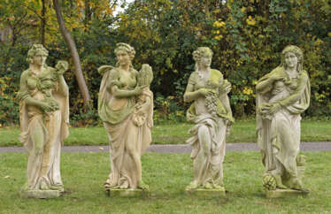 Vier Parkskulpturen als Allegorien der vier Jahreszeiten