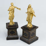 French 16. century, Two Bronze statues , gilded, ebonised bases - фото 1