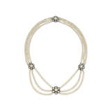 ANTIQUE NATURAL PEARL, PEARL AND DIAMOND NECKLACE - photo 1