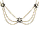 ANTIQUE NATURAL PEARL, PEARL AND DIAMOND NECKLACE - photo 2