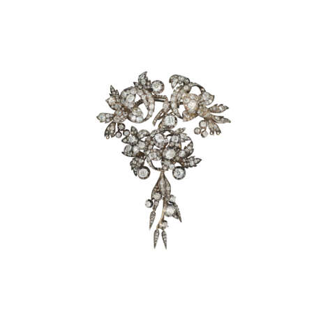LATE 19TH CENTURY DIAMOND CORSAGE BROOCH - photo 1