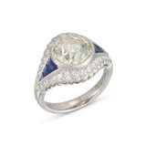 DIAMOND AND SAPPHIRE RING - photo 1