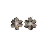 VAN CLEEF & ARPELS BLACK MOTHER-OF-PEARL AND DIAMOND 'ROSE DE NOËL' EARRINGS - photo 1
