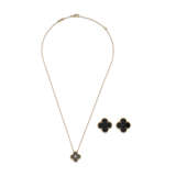 VAN CLEEF & ARPELS ONYX 'MAGIC ALHAMBRA' EARRINGS AND VAN CLEEF & ARPELS SILVER OBSIDIAN AND DIAMOND 'ALHAMBRA' NECKLACE - photo 1