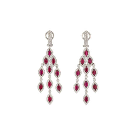 RUBY AND DIAMOND EARRINGS - photo 1