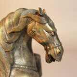 Asian Bronze, silvered, Horse, Qing Dynasty - фото 3