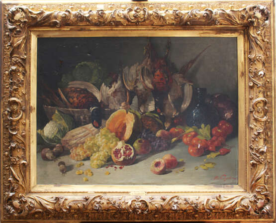 Artist 19. century Winhardt, Still Life, framed oil Canvas - photo 1