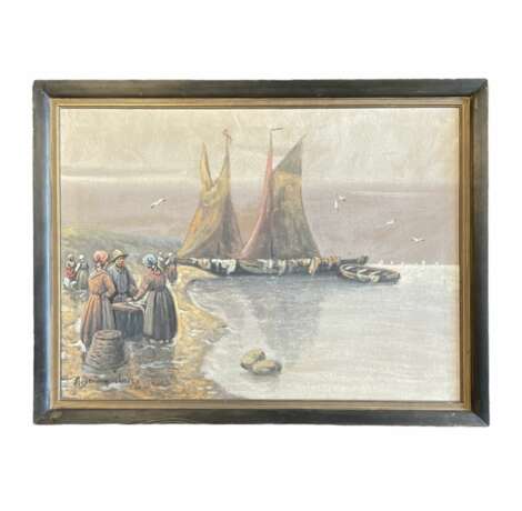 Fish Market by A. Baumgartner (Austrian 19th Century) oil painting realism 19th century - photo 1
