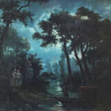 Elisabeth Vigee Le Brun (1755-1842)-follower, Pair of moon landscapes, oil canvas - фото 1