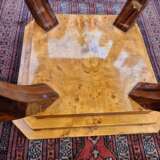 Art Deco style pedestal table with wooden marquetry circa 1980 Bois naturel 20th century - photo 2