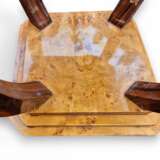 Art Deco style pedestal table with wooden marquetry circa 1980 Bois naturel 20th century - photo 3