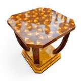 Art Deco style pedestal table with wooden marquetry circa 1980 Bois naturel 20th century - photo 4