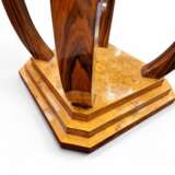 Art Deco style pedestal table with wooden marquetry circa 1980 Bois naturel 20th century - photo 6