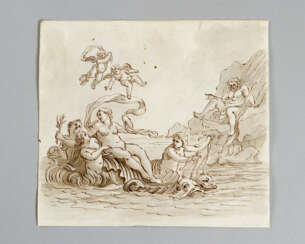 Italian artist 18. century, black ink on paper, Venus Marina