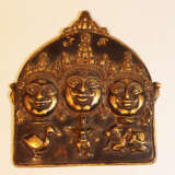 Asian Bronze plaque, cast , original patina - photo 3