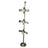 Rare Italian Space Age Floor Lamp with Floating Light Modules 1970s Wood 20th century - photo 1