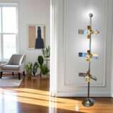 Rare Italian Space Age Floor Lamp with Floating Light Modules 1970s Wood 20th century - photo 8