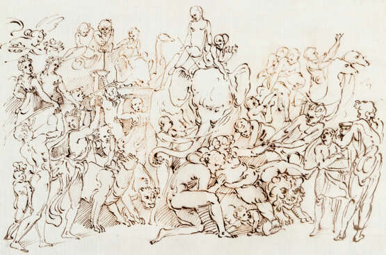 Italian Artist 18. century, Allegory, black ink on paper - Foto 2