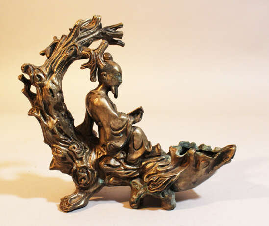 Chinese Sculpture, Bronze, silvered, Qing Dynasty - Foto 2